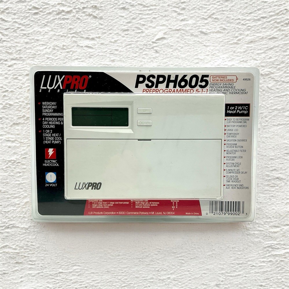 LUXPRO PSPH605 HEAT PUMP PROGRAMMABLE THERMOSTAT