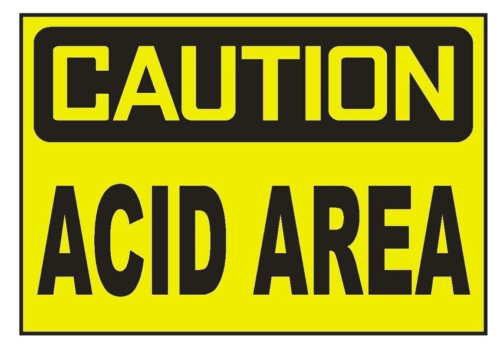 Caution Acid Area Sticker Decal