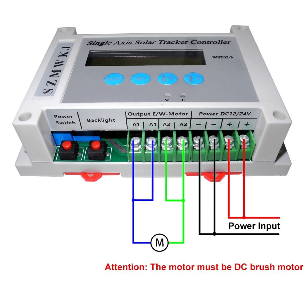 Single Axis Solar Tracker Controller &Remote Control for Solar Panel Tracking EL