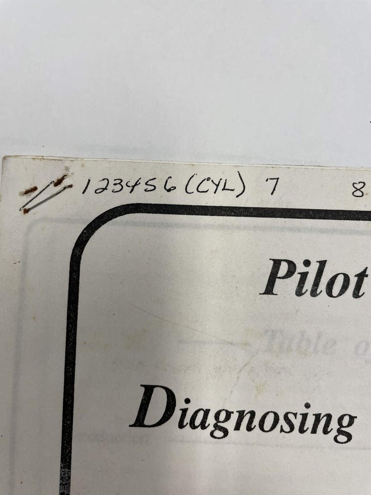 Pilots Manual For Diagnosing Engine Problems-For Max Performance Safety #092801