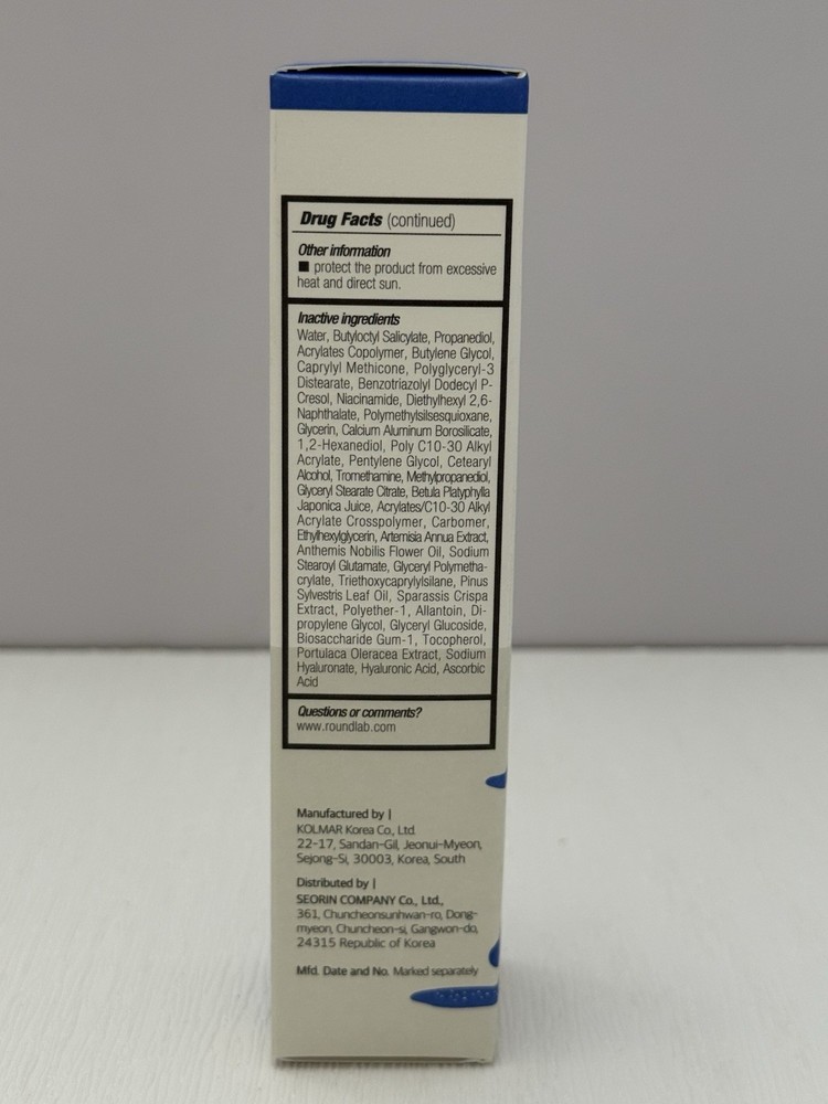 ROUND LAB Birch Juice Moisturizing Sunscreen_OTC version SPF45Broad spectrum