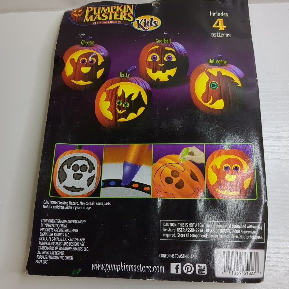 Pumpkin Masters Kids Pumpkin Carving Kit (15 Pcs.) 4 Patterns