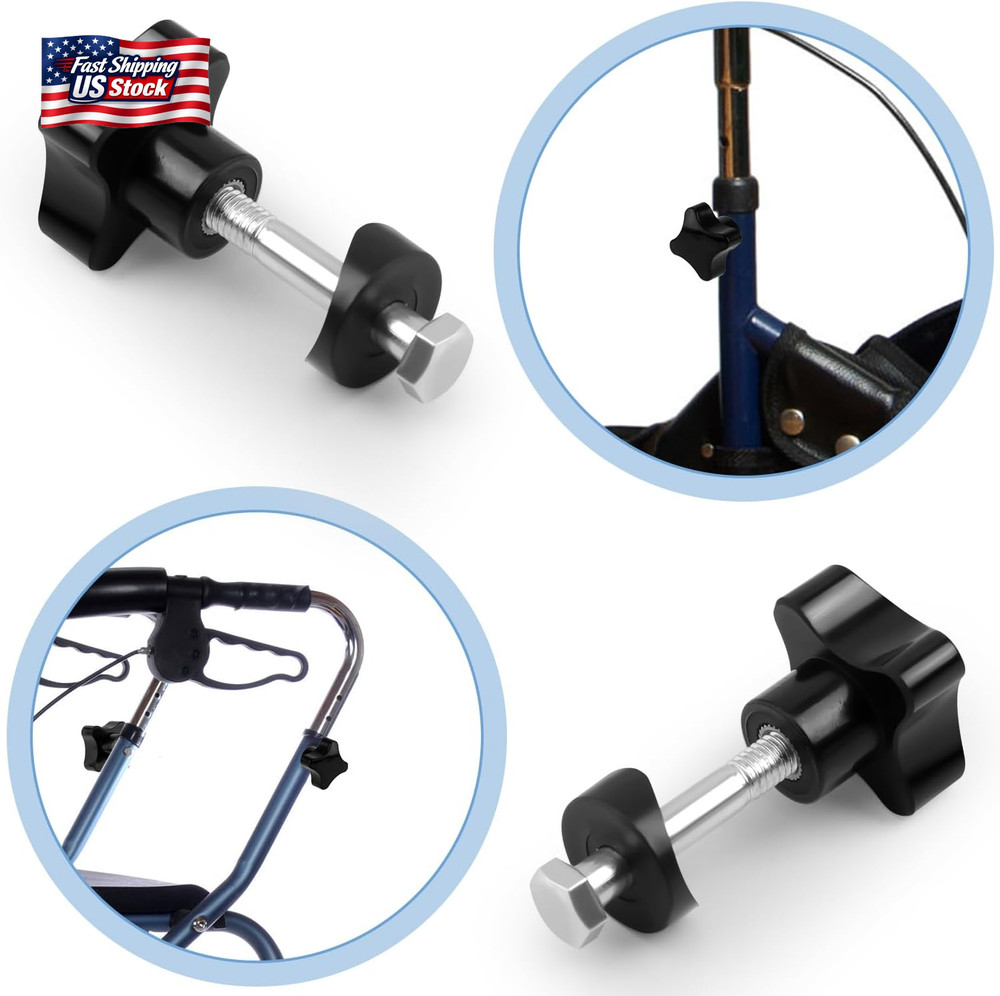 2 Sets Rollator Walker Replacement Arm Adjustment Knobs, Comfortable Universal P