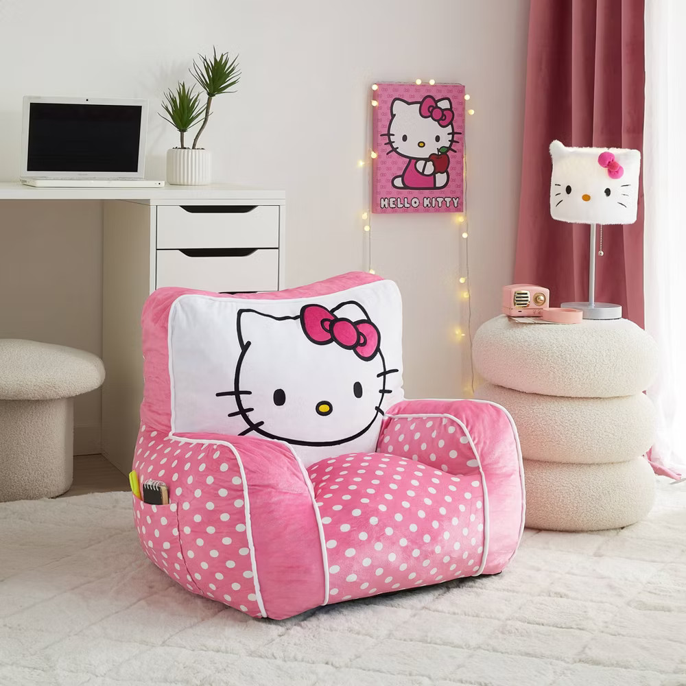 Hello Kitty Kids' Compressed Foam Plush Chair Pink