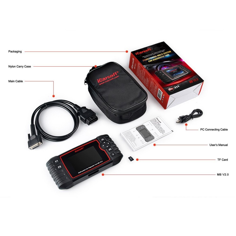 iCarsoft Professional Multi-System Auto Diagnostic Tool MB V2.0 for