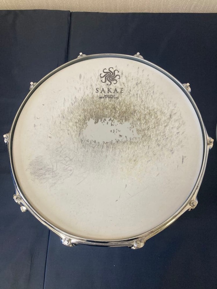 Sakae SD1465SA Maple Shell Dark Blue Snare Drum with Case