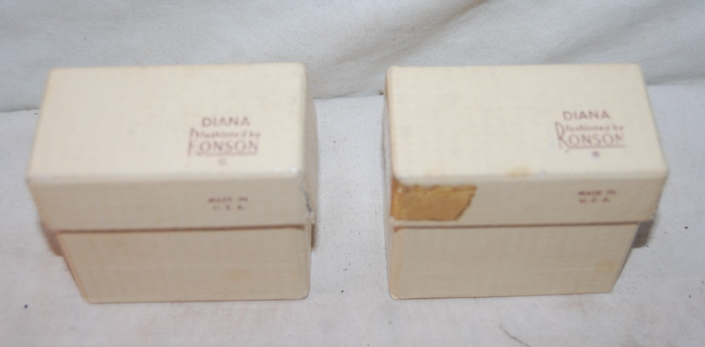 2 Ronson Diana Silver Plate Table Lighters w/ Boxes