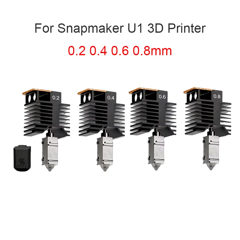 For Snapmaker U1 Hotend 0.2/0.4/0.6/0.8MM Quick Detachable Hardened Steel Nozzle
