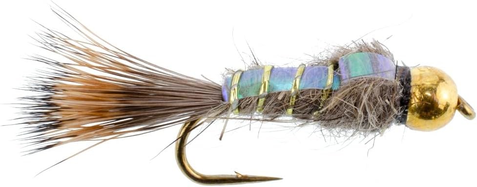 3 Pack Tungsten Bead Head Flash Back Gold Ribbed Hare's Ear Nymph Hook Size 12