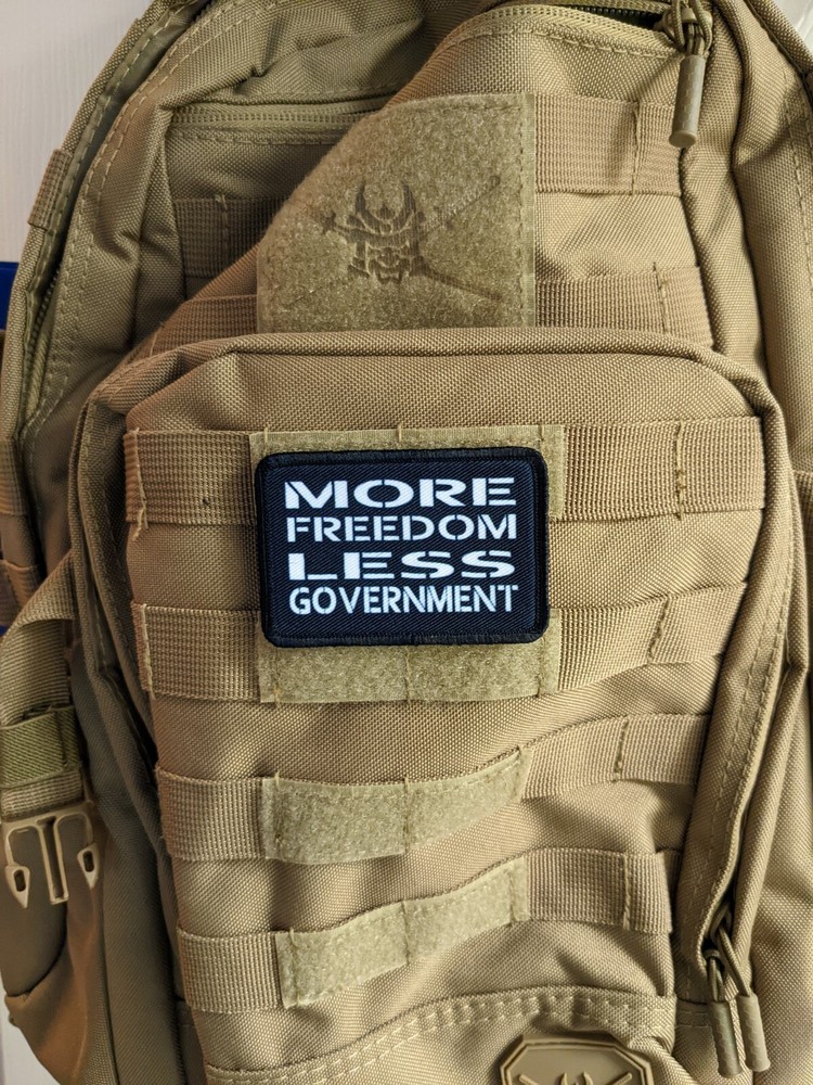 More freedom less government 2"x3" hook & loop tactical morale patch