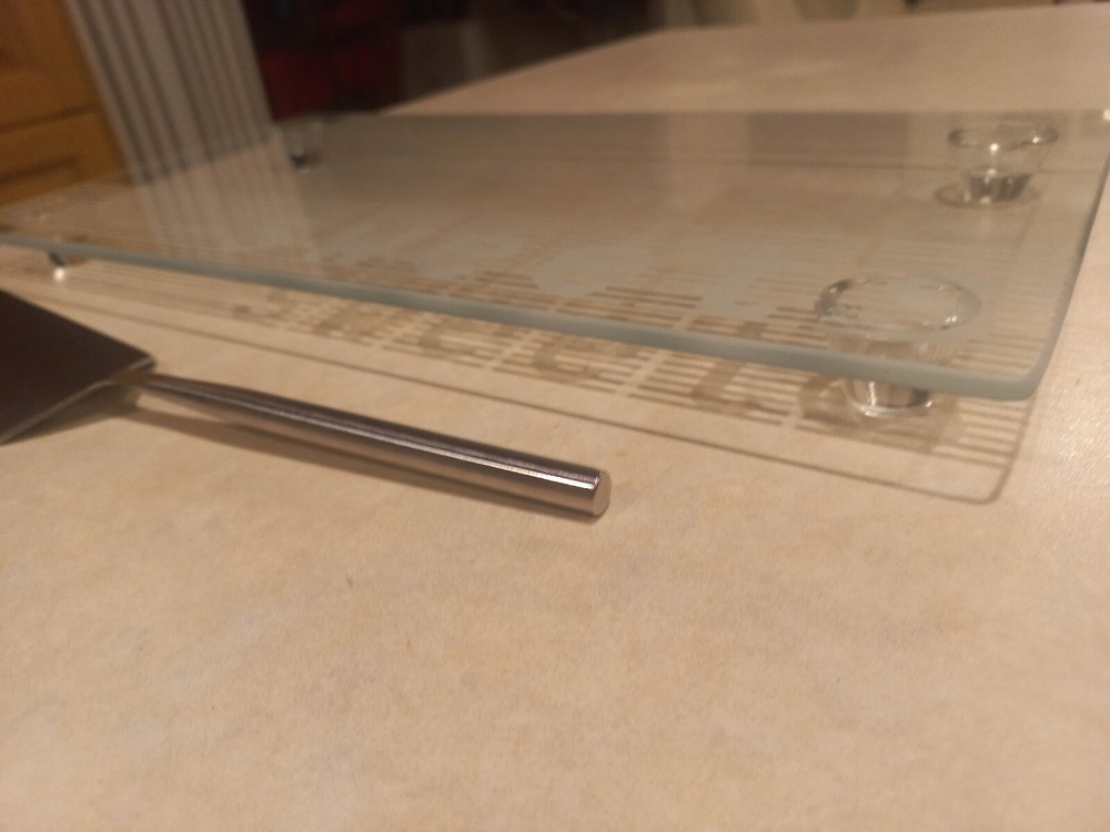 S&P Salt & Pepper Rectangular Glass sweets plate with cake server 40x20cm