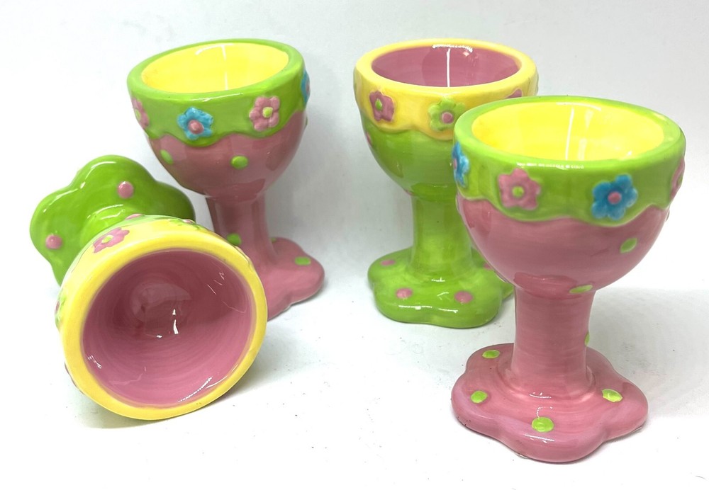 Ceramic Polka Dot Egg Cups Set/4