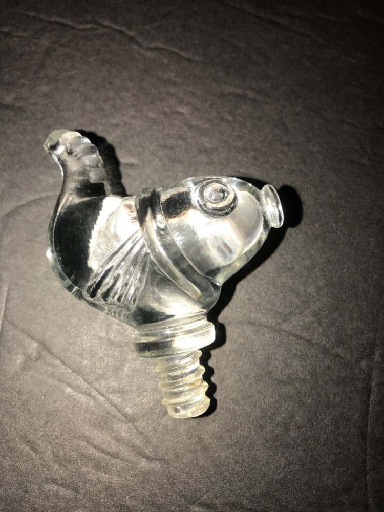 Vintage Glass Fish Perfume/Cologne Bottle Stopper Missing Tail