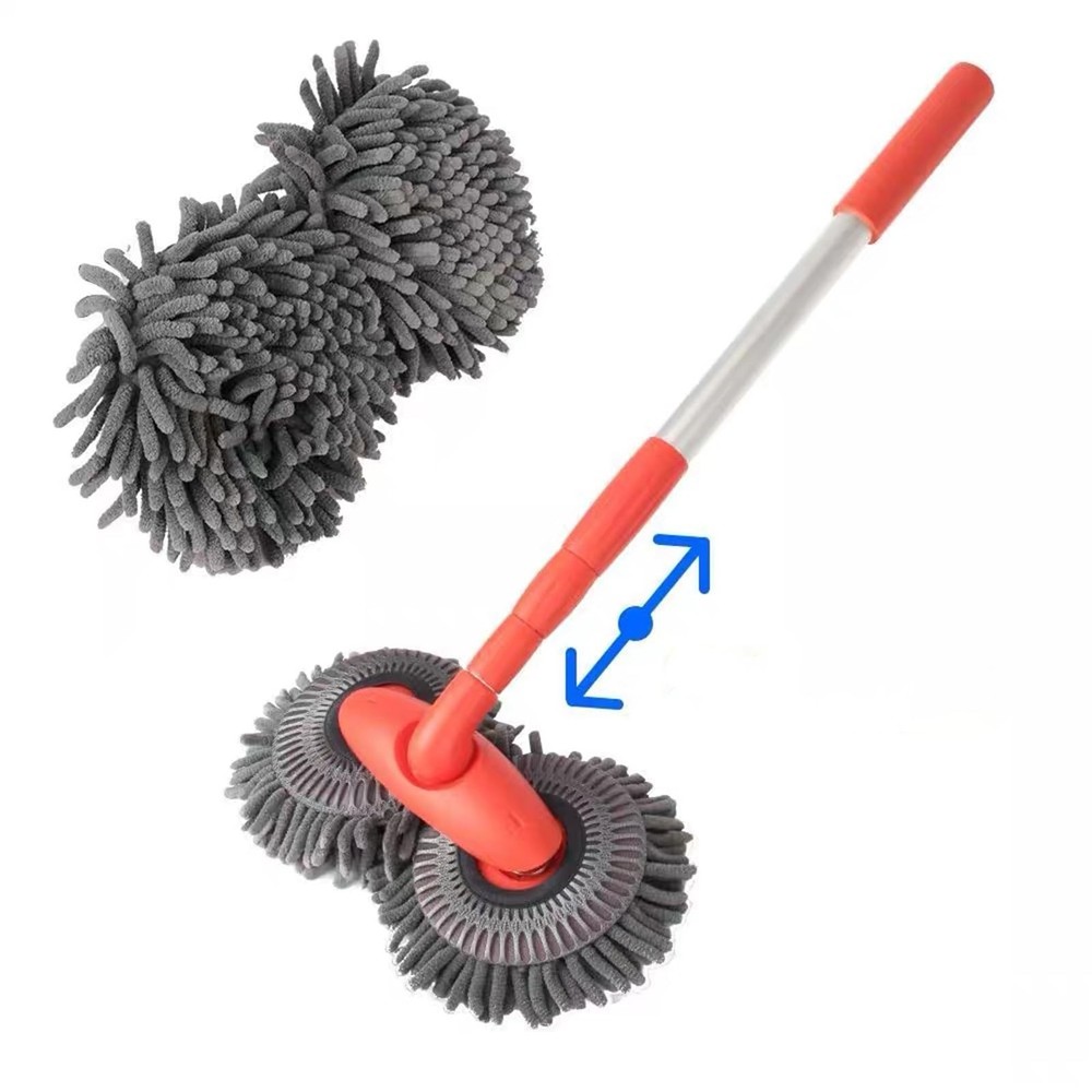 Double Head Car Wash Mop with Long Handle 360°Rotating Single Set