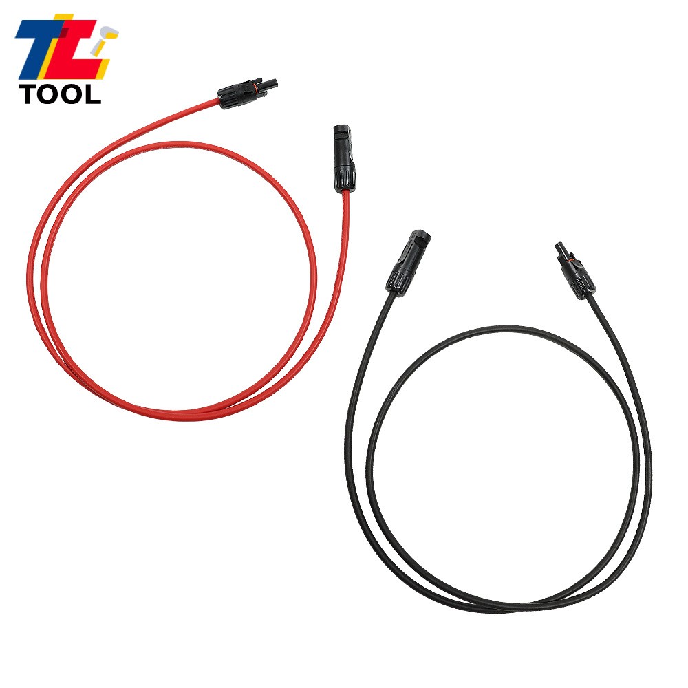 1 Pair 5ft 10AWG Black + Red Solar Panel Extension Cable Wire Connector
