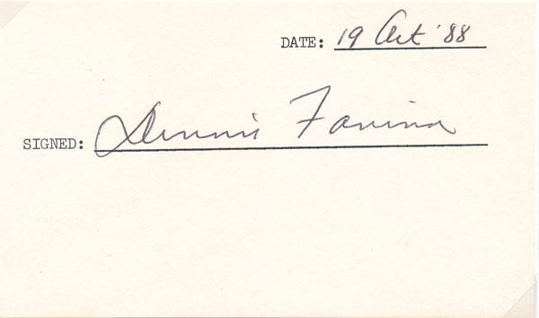Dennis FARINA / Signature Signed