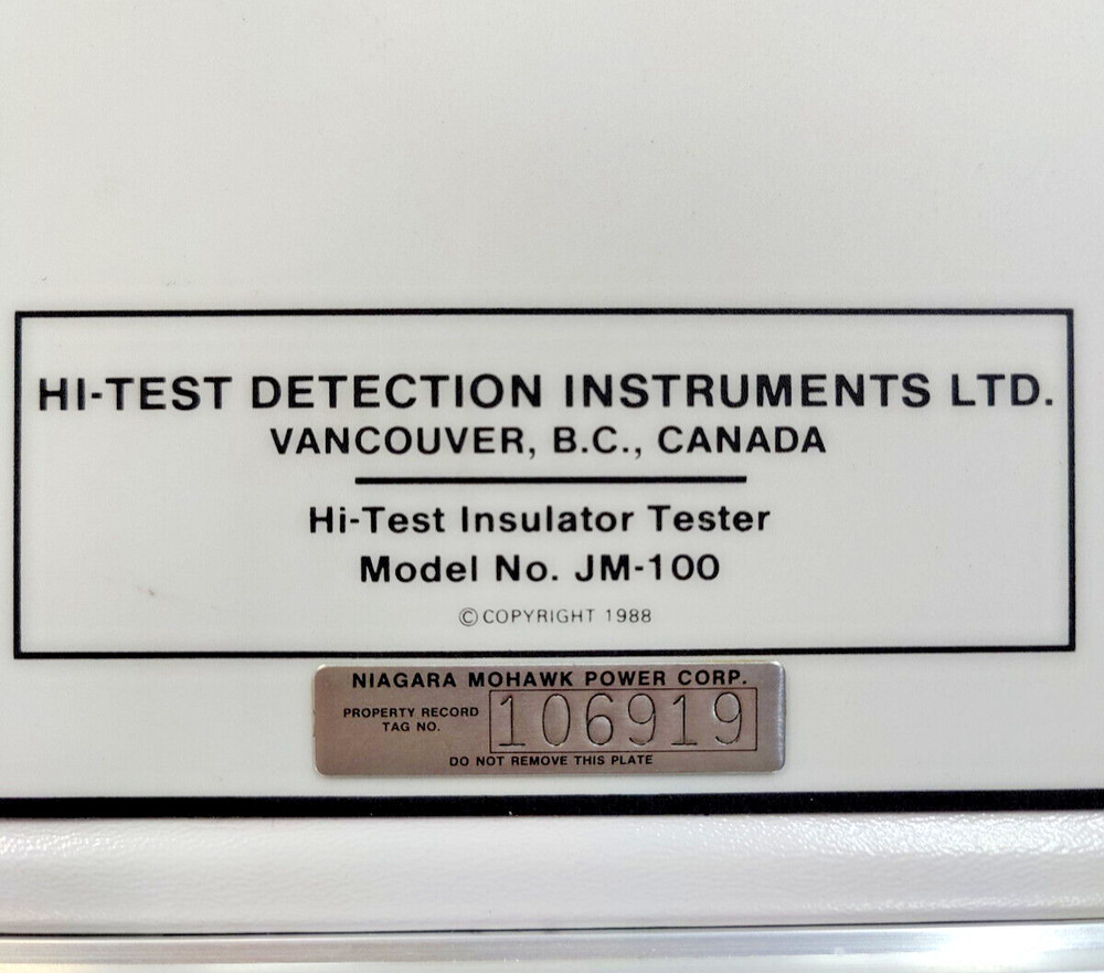 Hi-Test Detection Instruments JM-100 High Voltage Insulation Tester