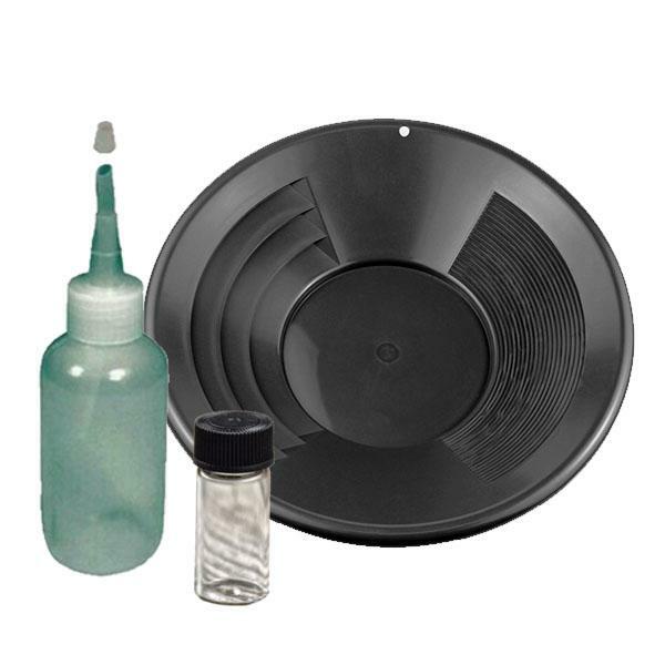 14" Black Gold Pan Panning Kit