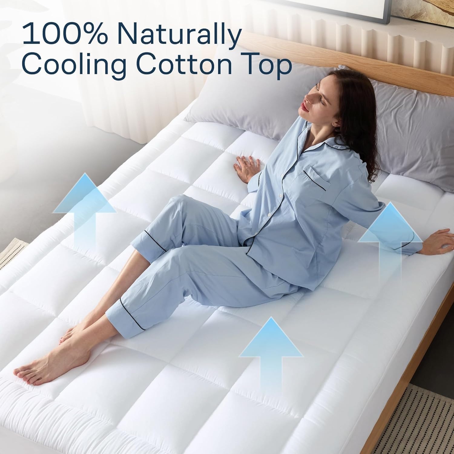 4 Inches Thick Mattress Topper Quilted Cooling Mattress Topper Pad