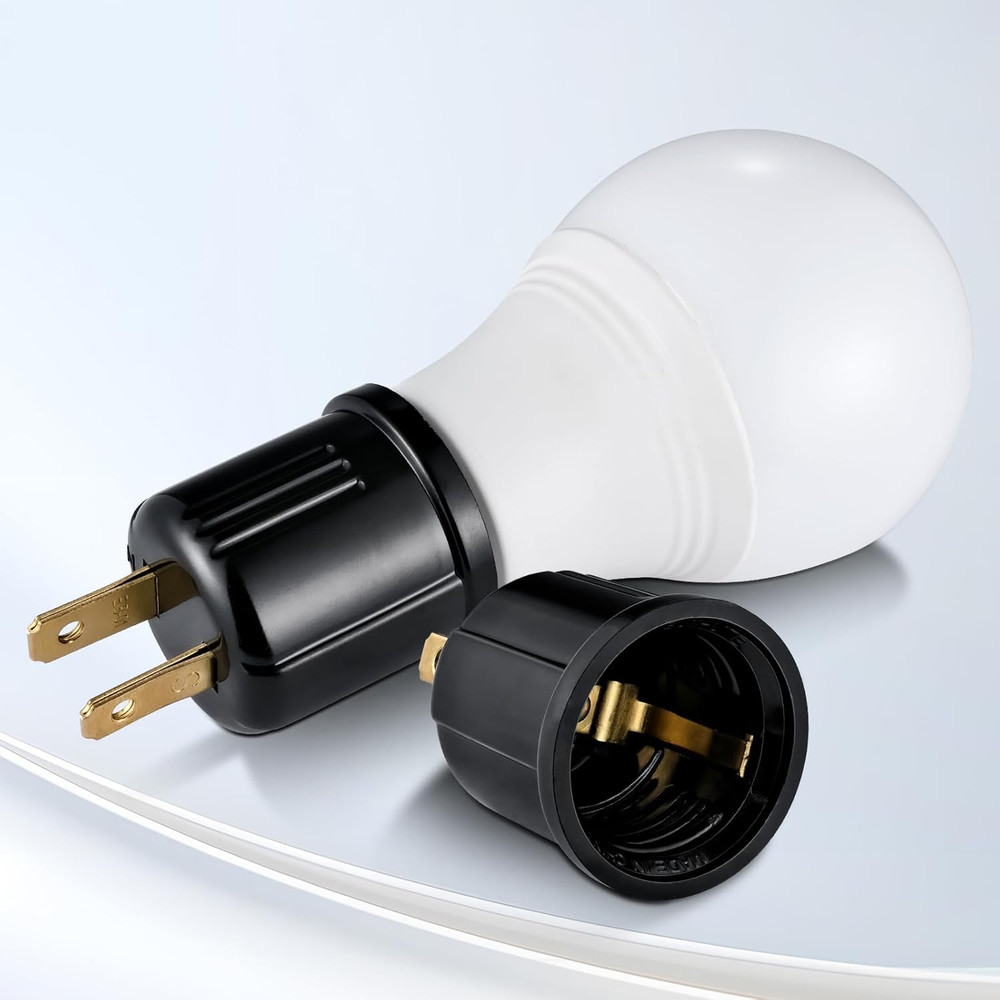 Outlet to Socket Adapter Plugin Light Socket,Convert Outlet to Light Bulb Socket