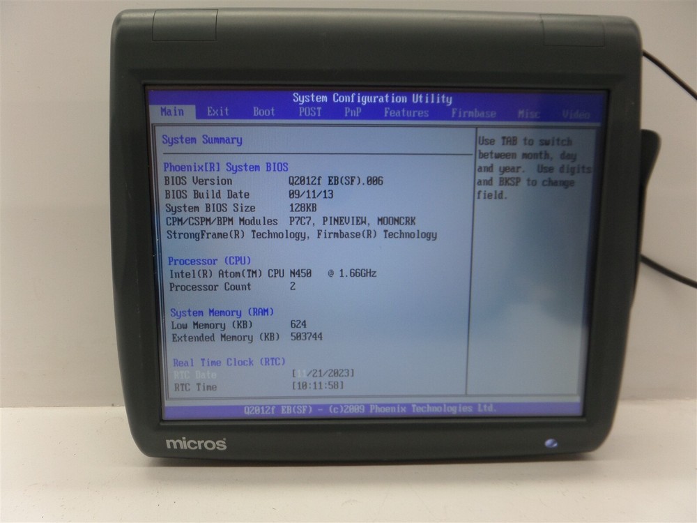 Micros 400814-101 Workstation 5A System Unit - No Stand