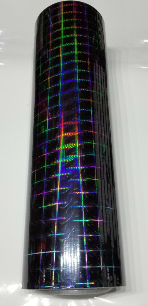 Black Plaid Pattern Holographic Diffractive Sign Plotter Vinyl Film
