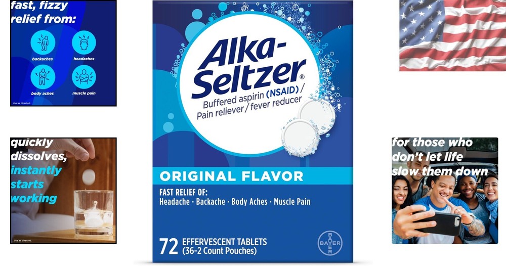 Alka-Seltzer Original Antacid Relief Effervescent Tablets 72 Count...