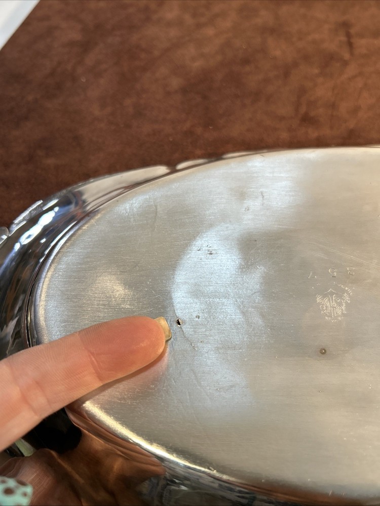 Pairpoint Silver Plate Serving Tray Floral Engraved Pattern 357 Oval Victorian