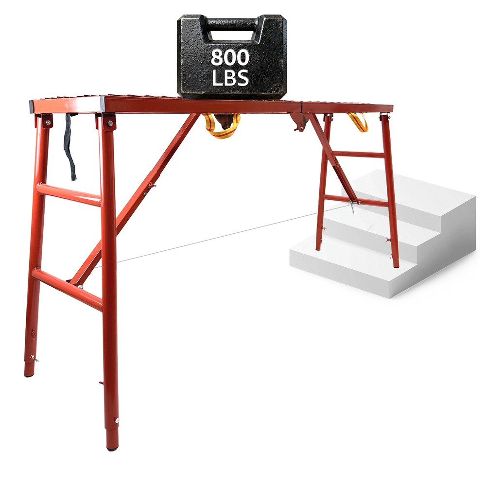 800 LBS Folding Scaffolding Platform 5 Levels Height Adjustable Work Platform