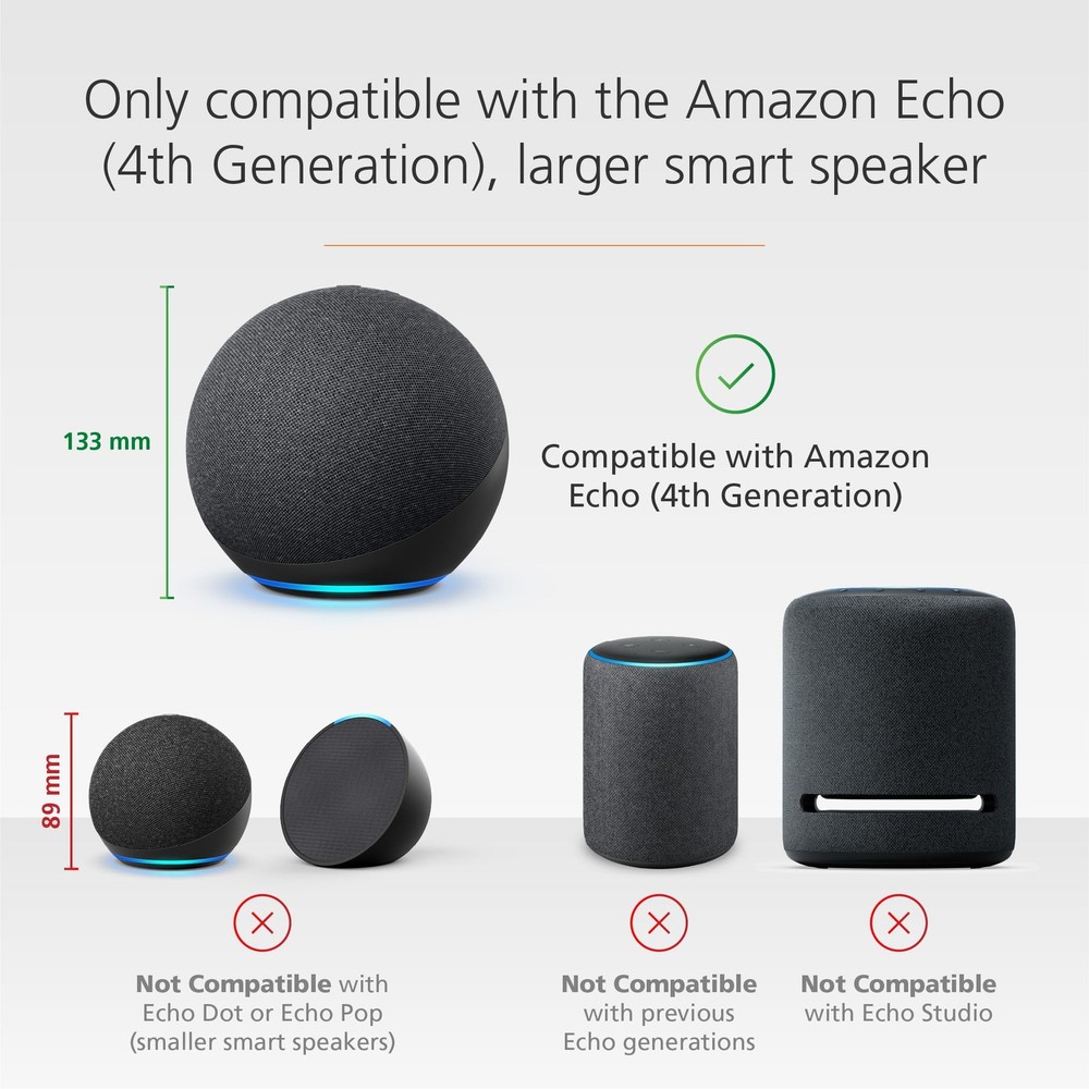 Made For Amazon, Battery Base for Echo (4th generation). Not Charcoal