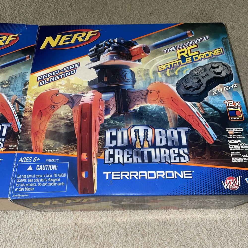 Nerf Combat Creatures Terradrone Walking Battle Drone Complete W/ remove Working