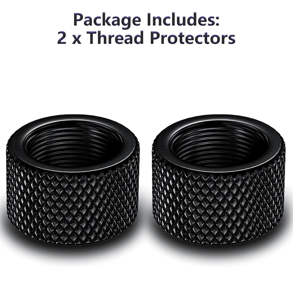 2 Pack Thread Protector, 5/8X24 Steel Thread Adapters (Black)