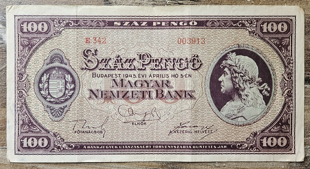 Hungary - 100 Pengő 1945 - P# 111
