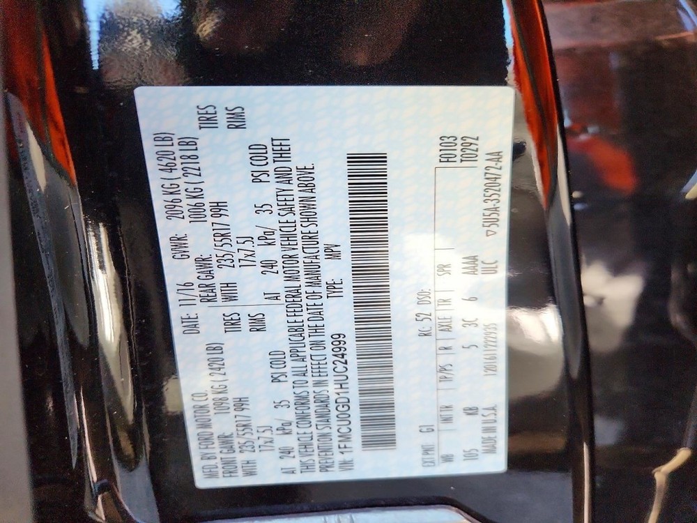 Console Front Floor SE Fits 17-19 ESCAPE 5017501