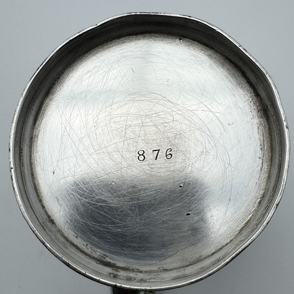 Vintage Mini Silverplate Mug Bird Bamboo Etched 3” Small Cup Keepsake Decor