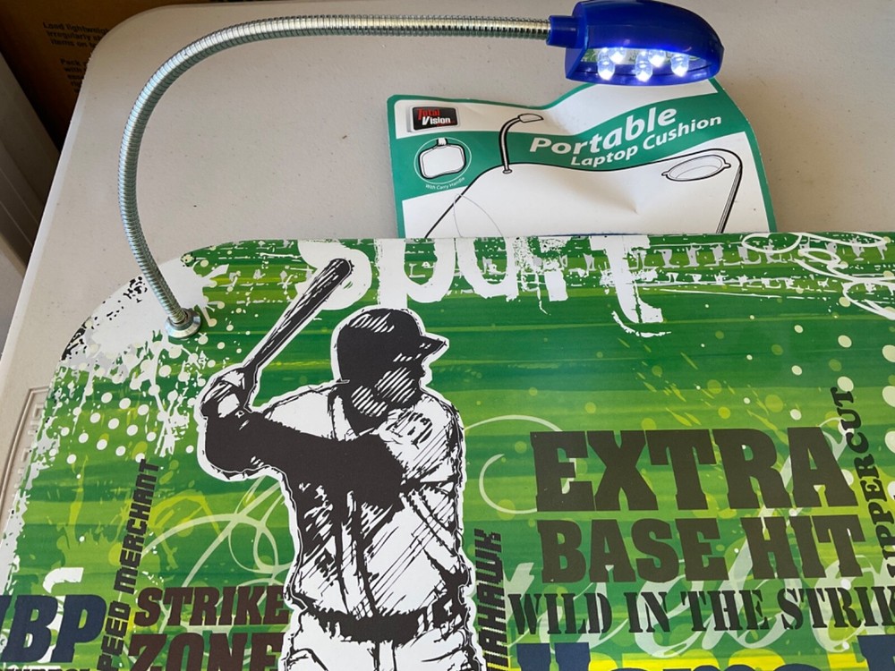 Baseball Total Vision Lapdesk Cushion With Flexible LED Light