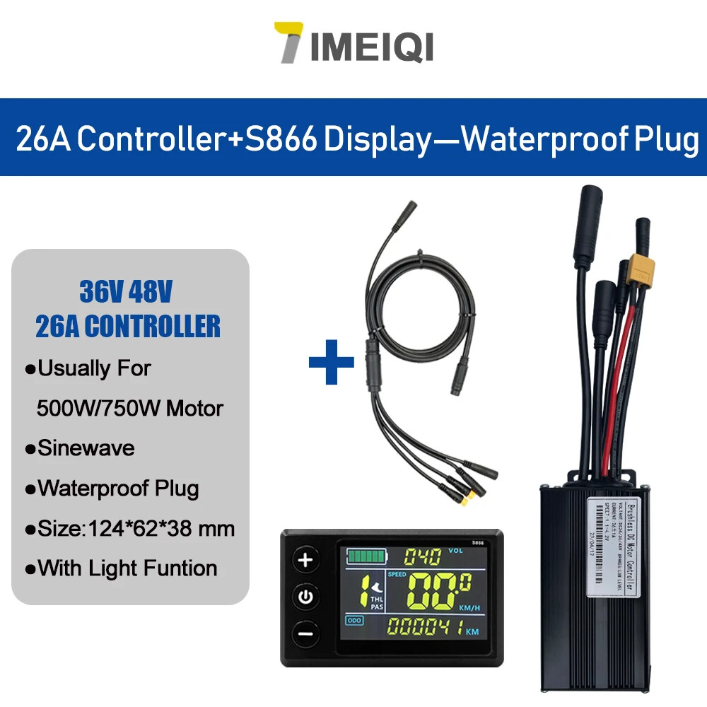 Three-Mode E-bike Sine Wave Controller 36V 48V 17/26/30/40A with LCD Display