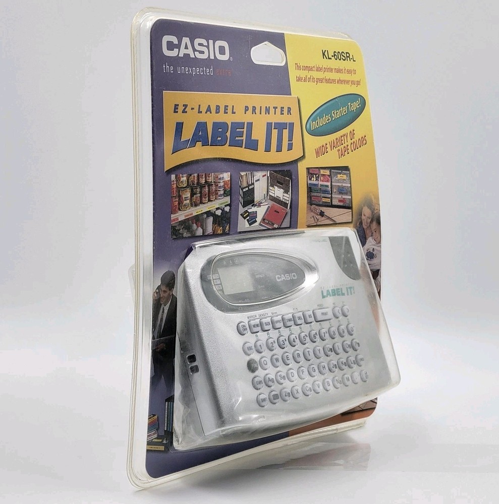 New Casio EZ- Label IT! KL-60SR-L Compact Tape System Label Maker