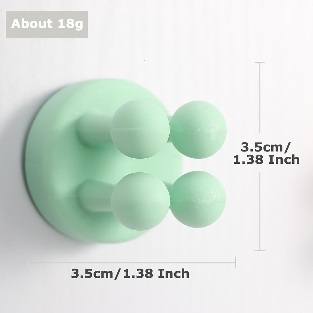 XoYoZo 4 pcs Silicone Toothbrush Holder Multi-Function Hook Waterproof Green