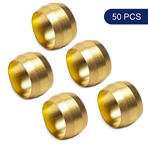 7/16-Inch Brass Compression Sleeves Ferrels,BRASS COMPRESSION FITTING(Pack of