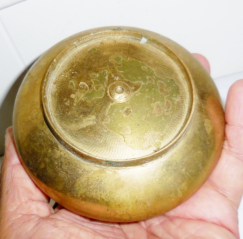 VINTAGE BIG INDIA SOLID BRASS INCENSE BURNER BEAUTIFUL DESIGN NR