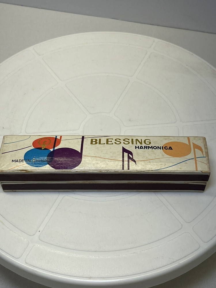 Blessing Harmonica With Etched Bird Patterns. Original In Box.