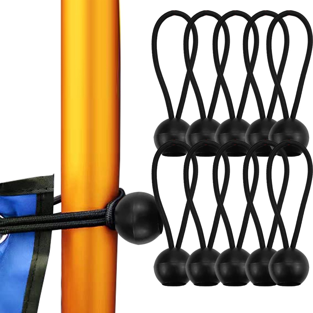 10pcs 4"/6" Ball Bungi  Cord Tarp Tie Down Canopy Strap Bungee Bungi Strap Loop