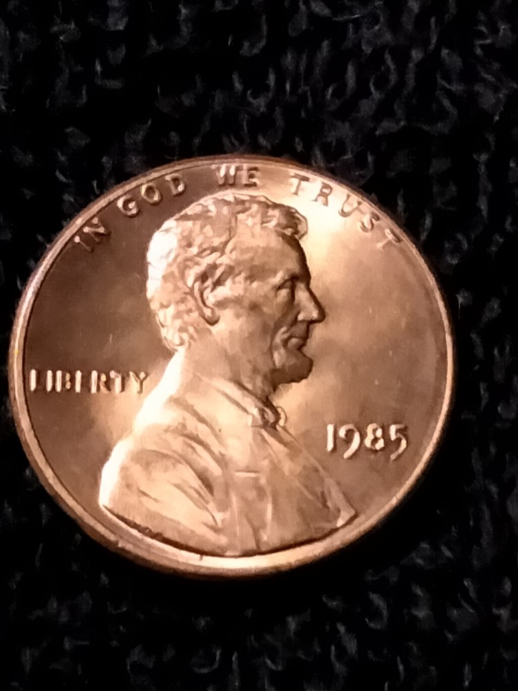 1985 P Lincoln Memorial Cent Die Clash Die Break Errors