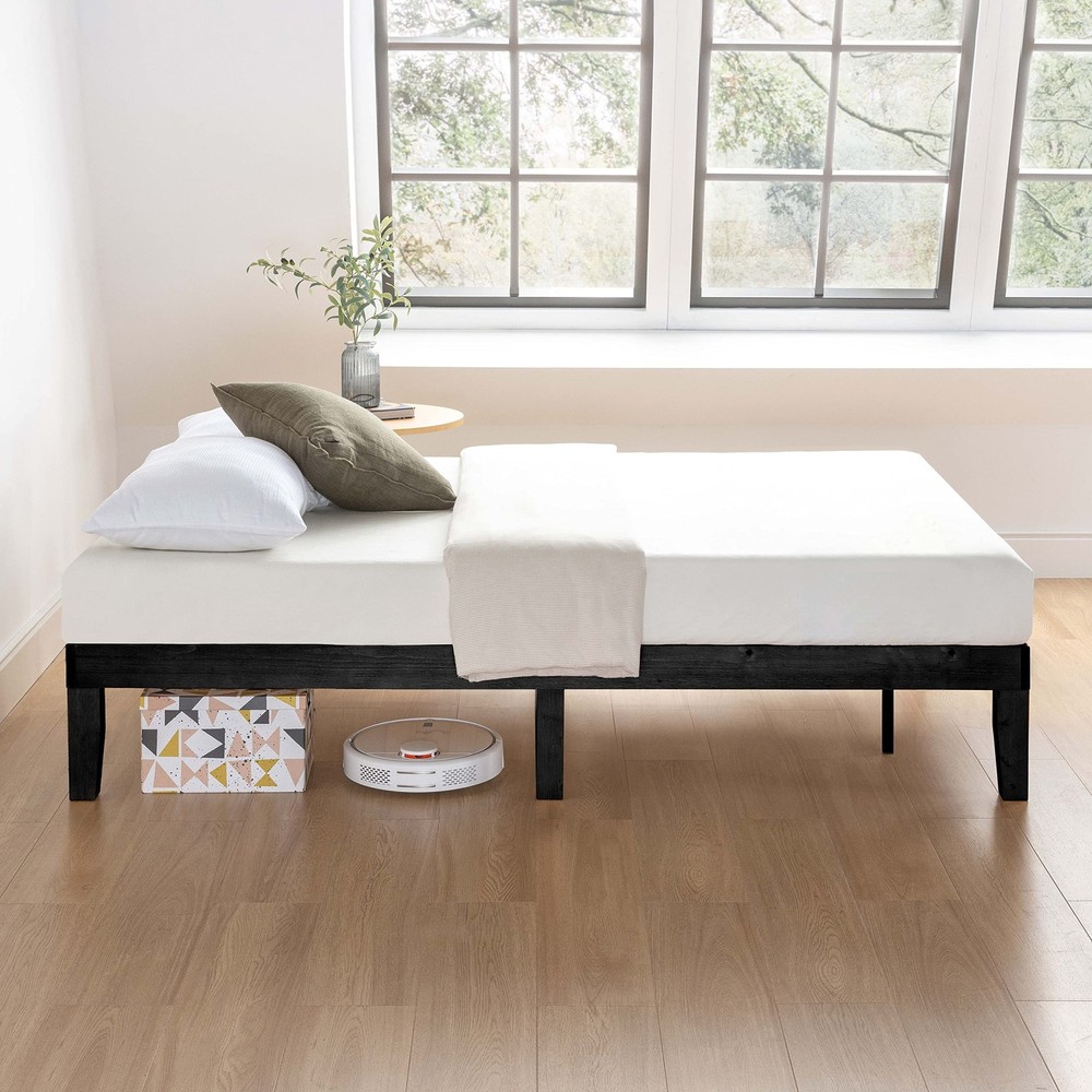 Sleep Better on Solid Wood - Mellow Queen Platform Bed Black