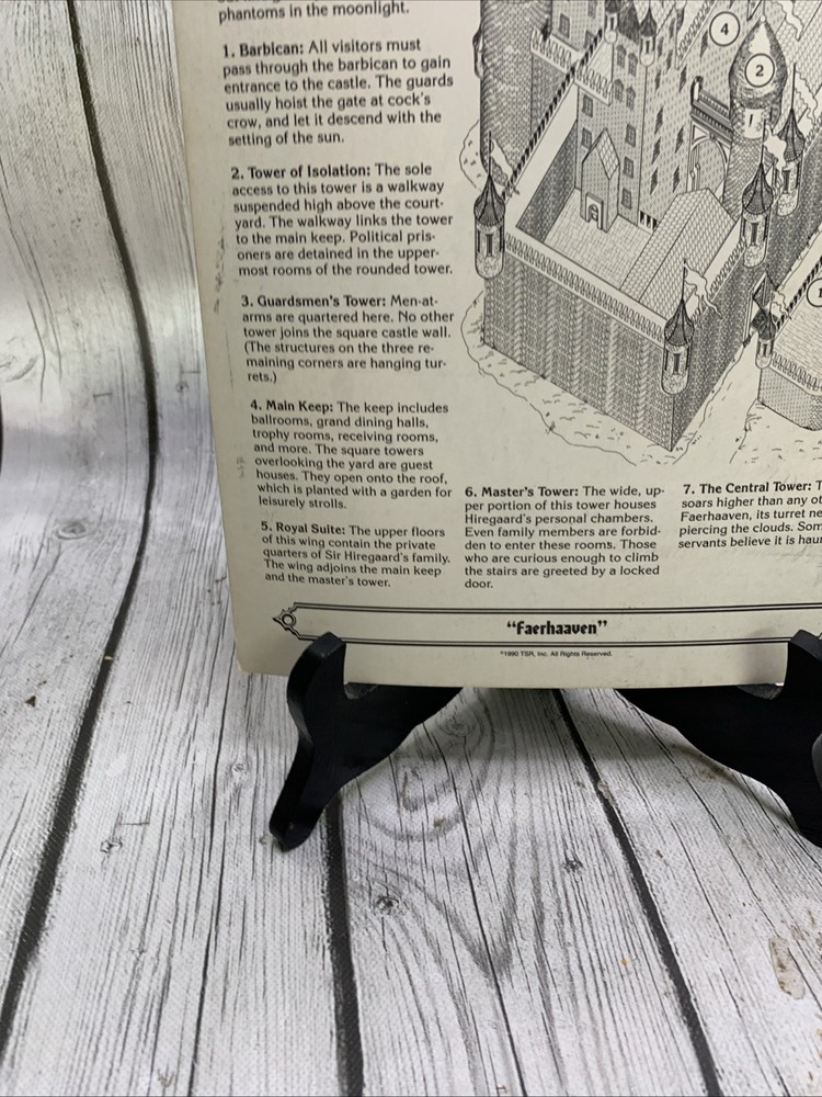 D&D Hiregaards Castle Map/Guide 1990 TSR Campaign Setting Accessory ￼