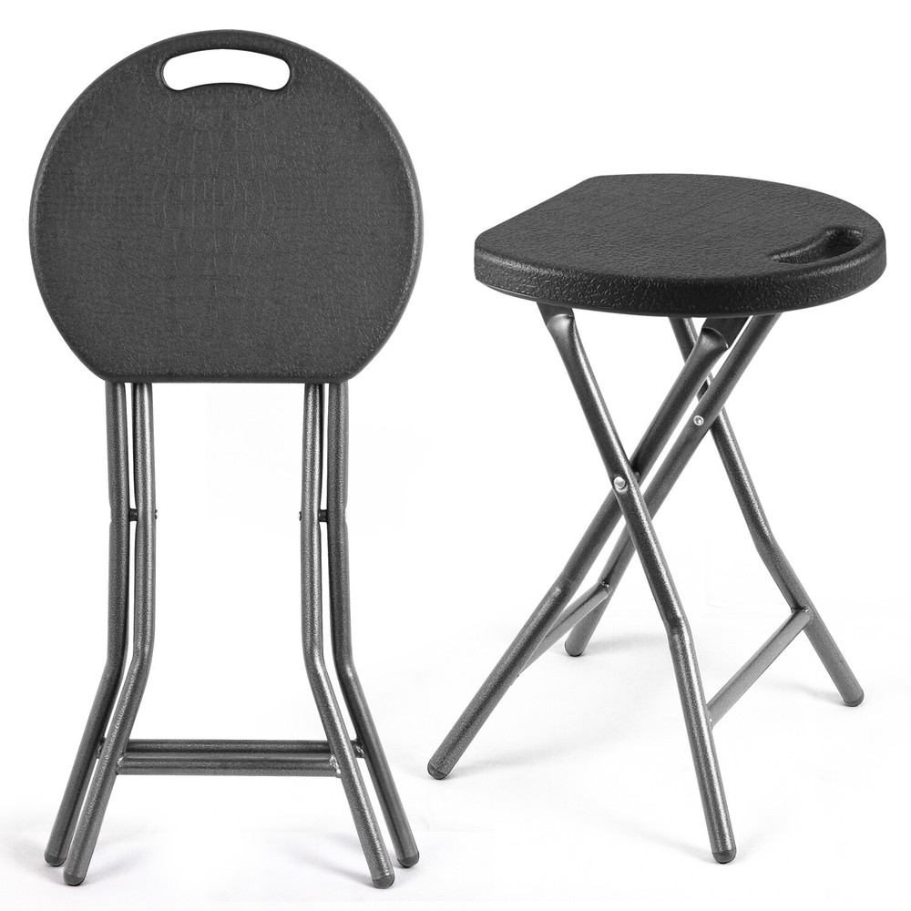 2 Pack Foldable & Portable Stool Chairs w Handle, Collapsible Stool Chairs