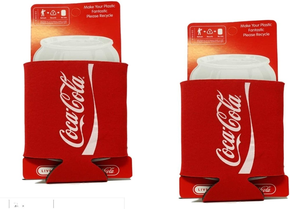 Coca-Cola Classic 2-Pack Collapsible Can Insulator, Red