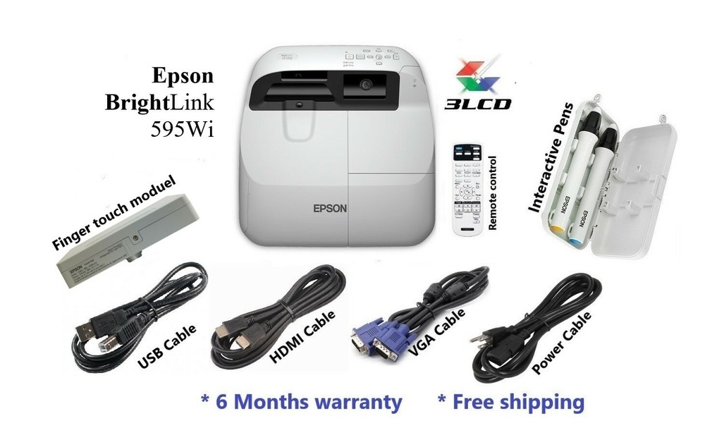 EPSON 595Wi Interactive projector for classroom and office presentations