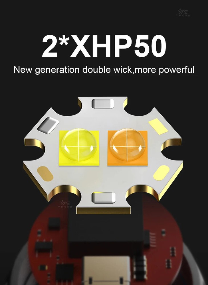 Diving Light USB Rechargeable Diving Flashlight Underwater Photography Light